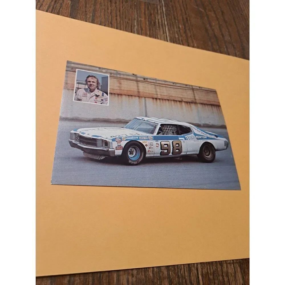 Vintage Mel Larson NASCAR Postcard #98 Thermosol STP Racing Pictorial 7x5 Unused